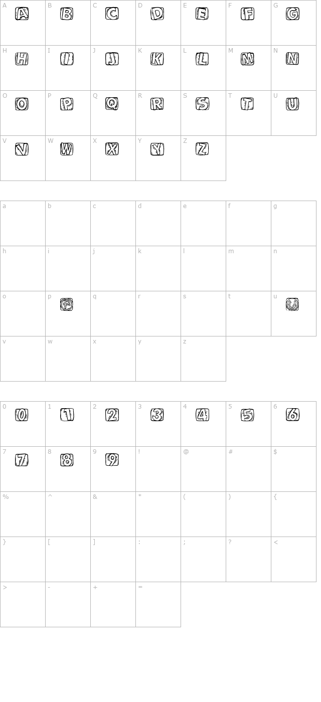 WoodcuttedCaps character map