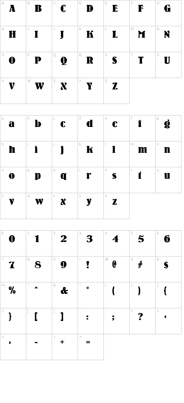 WoodenNickelBlack character map