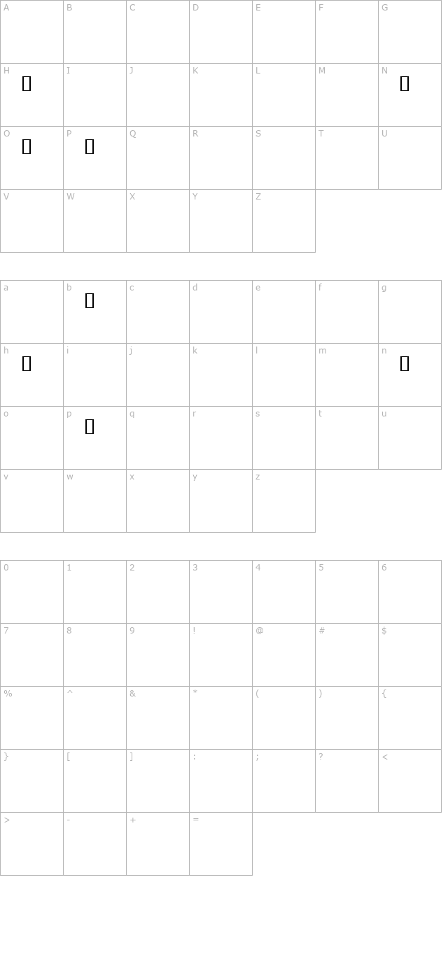 woodtypeornaments-two character map