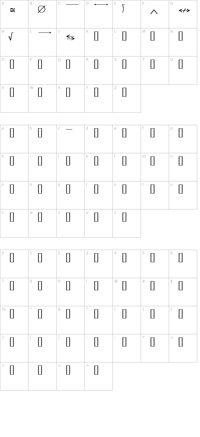 WorldMath character map