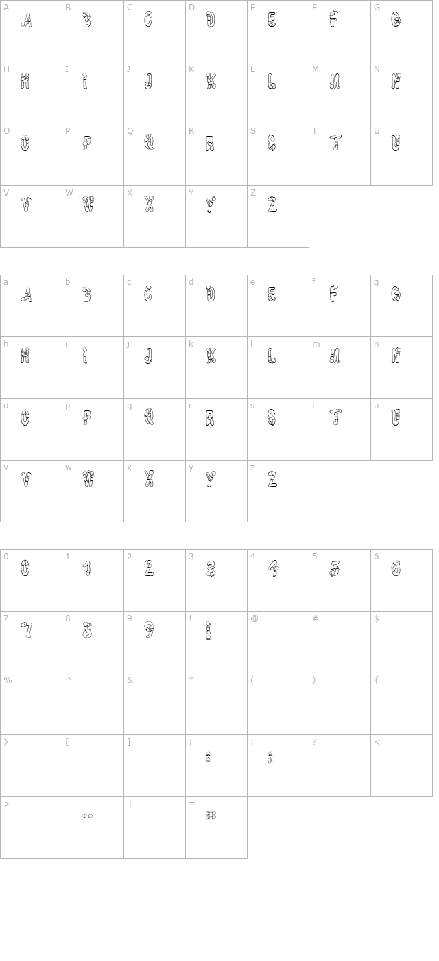 Worm Beeline character map