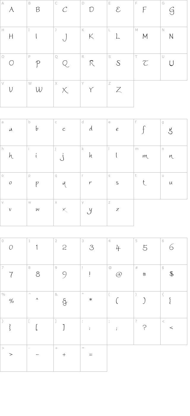 Worstveld Sling Extra character map