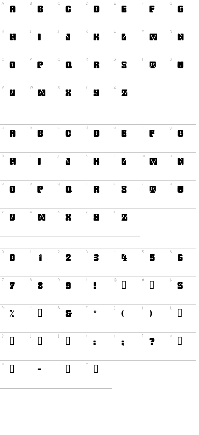 WowserDisplayCapsSSK character map