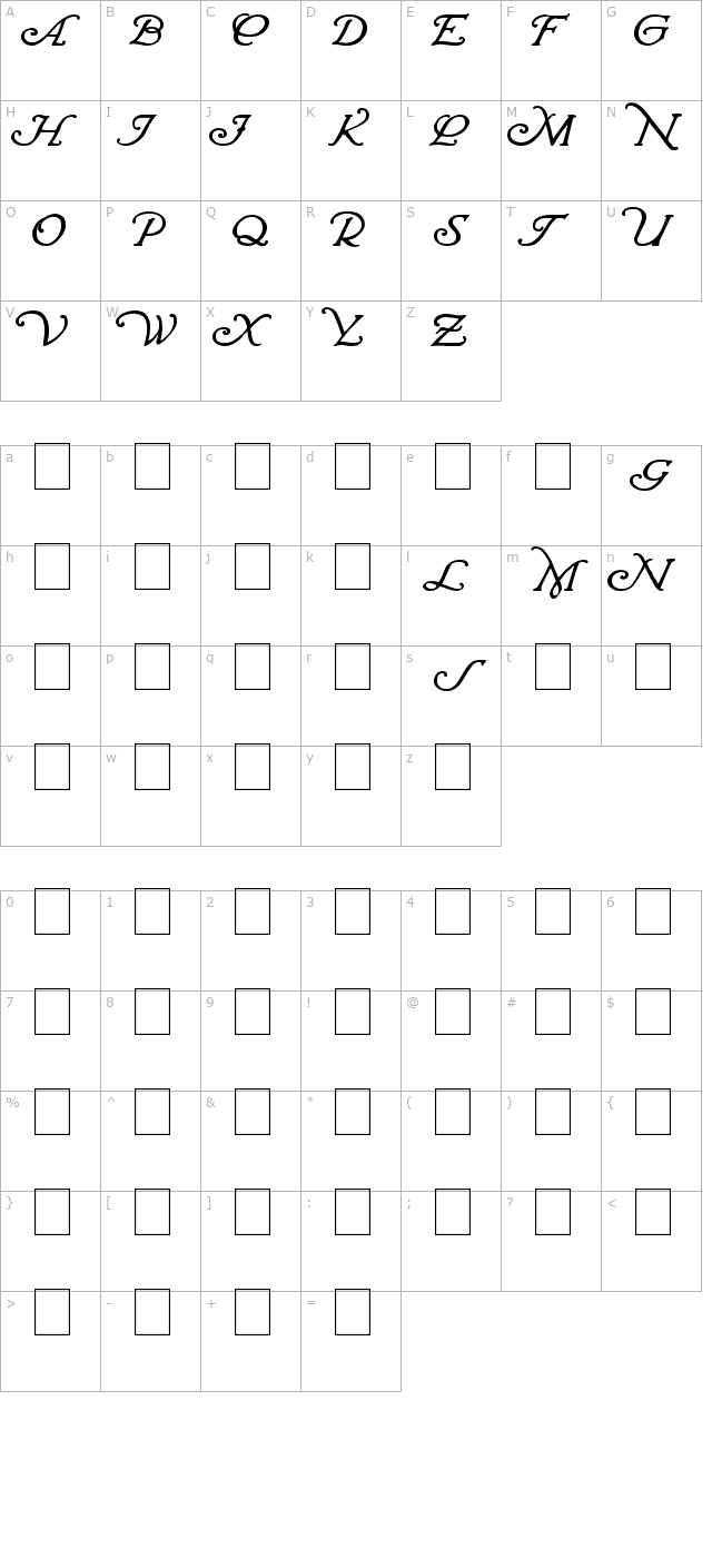 wrenn-initials-bold character map