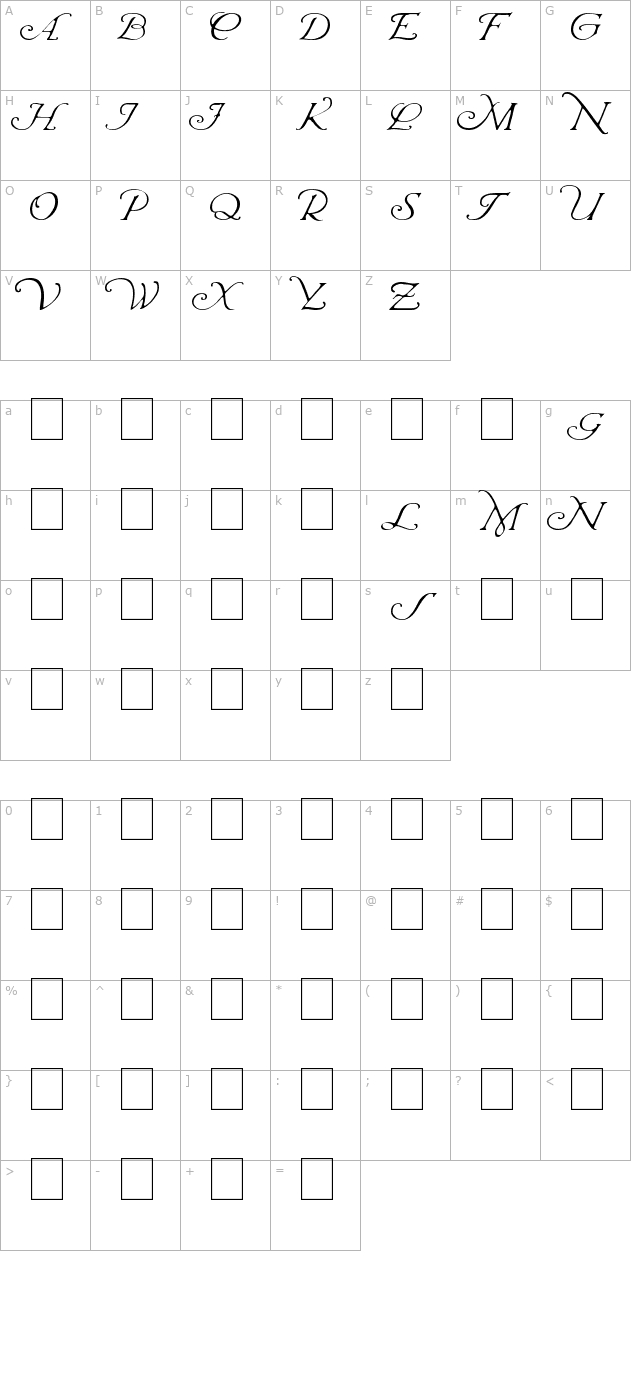 wrenn-initials-light character map