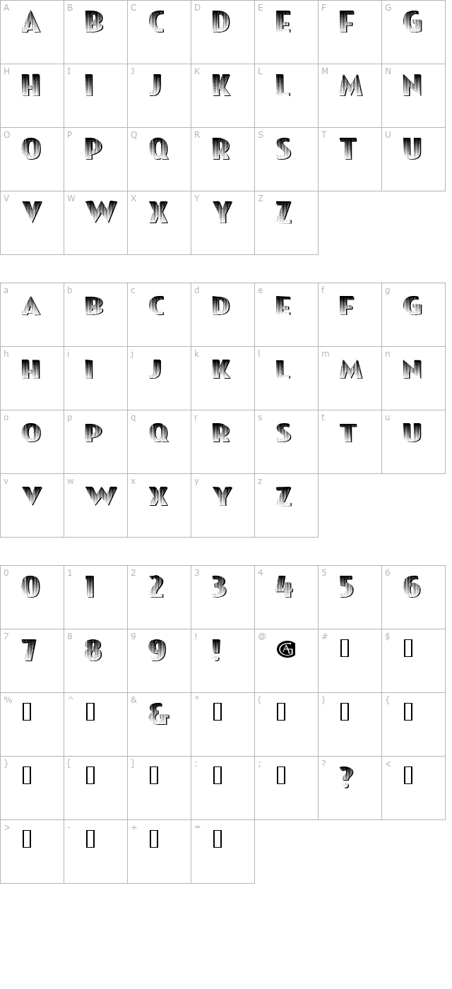 Writers Block character map