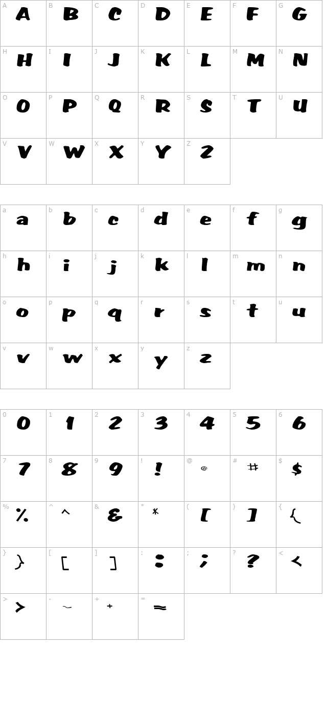 WummerlinScriptSSK Bold character map