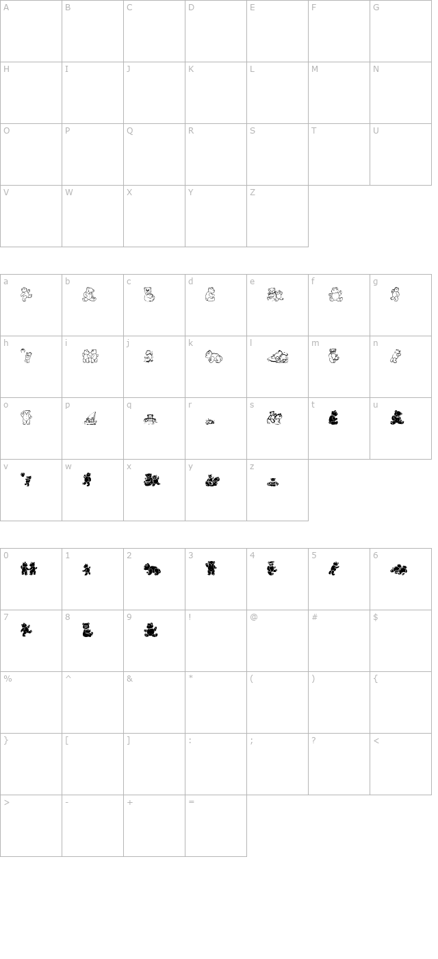 ww-beary-special character map