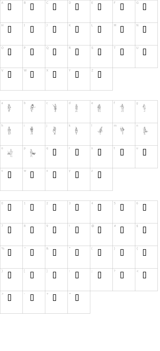 WW1 A character map