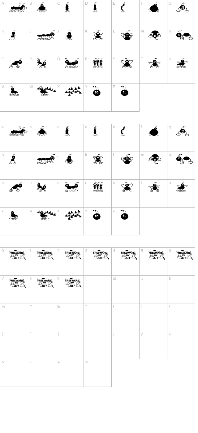 x-terminate-jl character map