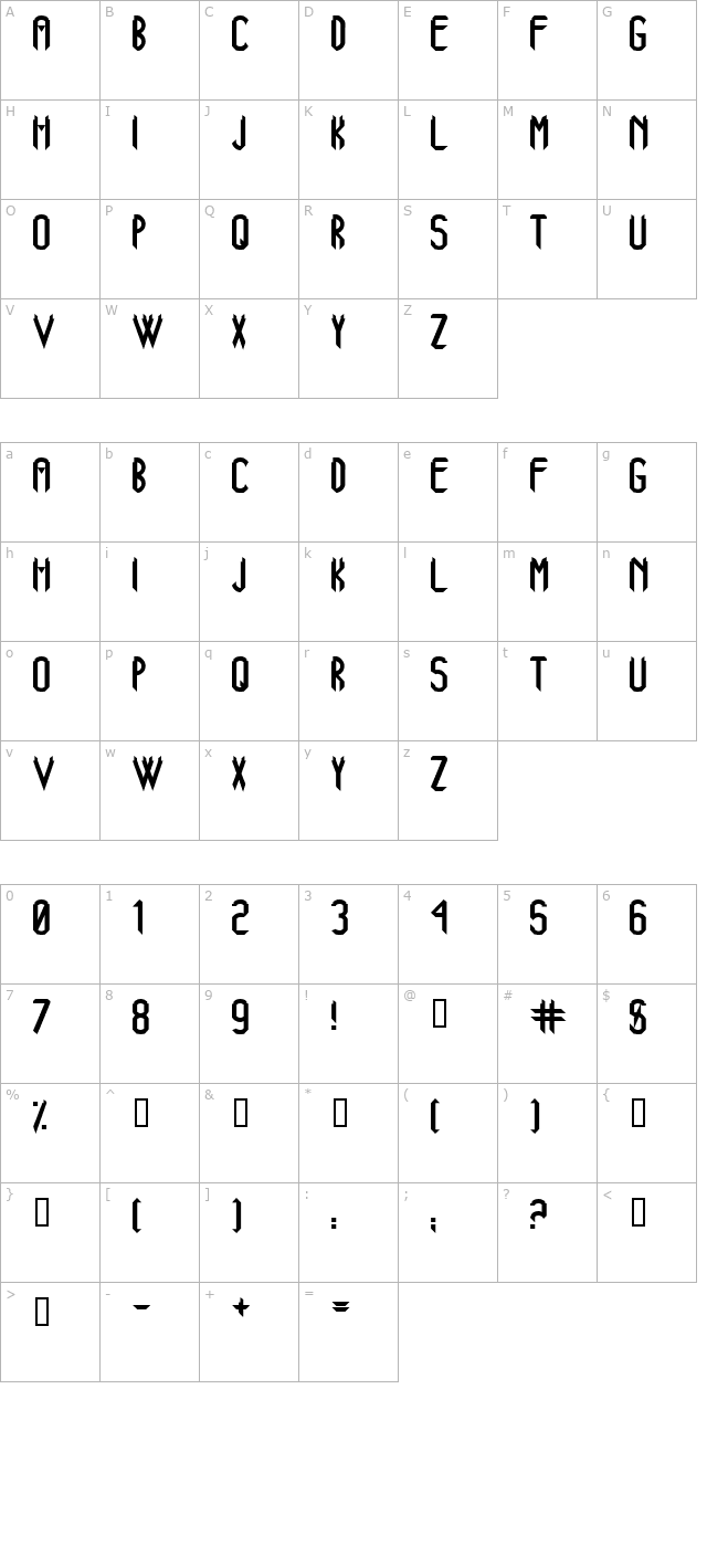 xanadu character map