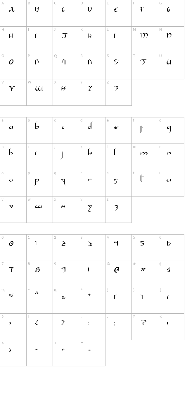 xaphan-2-expanded character map