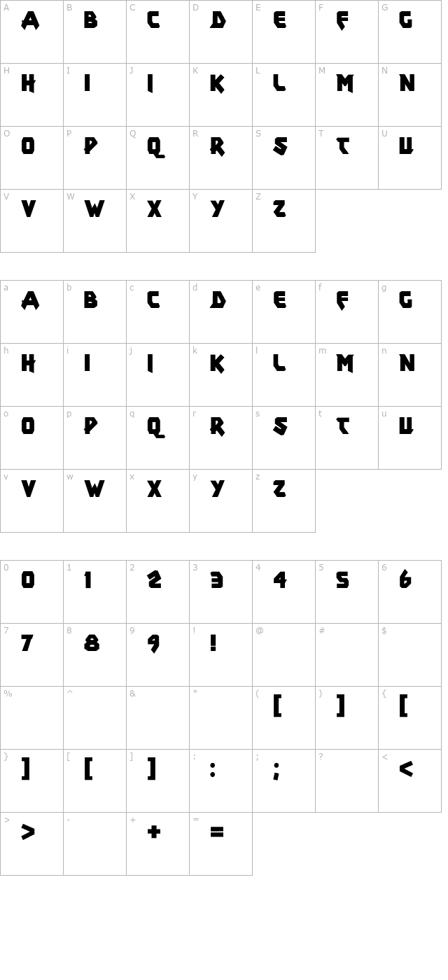 xar character map