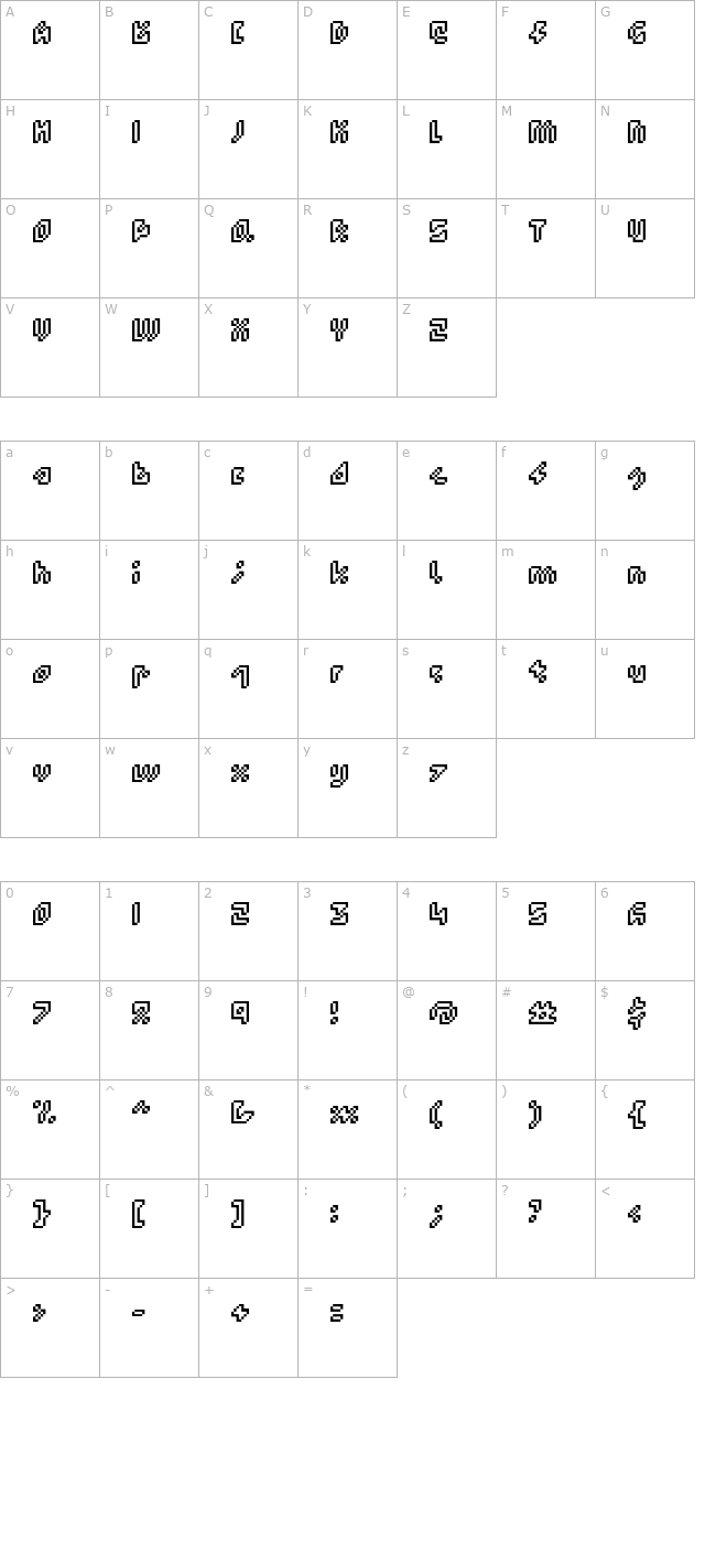 xcreen-double character map