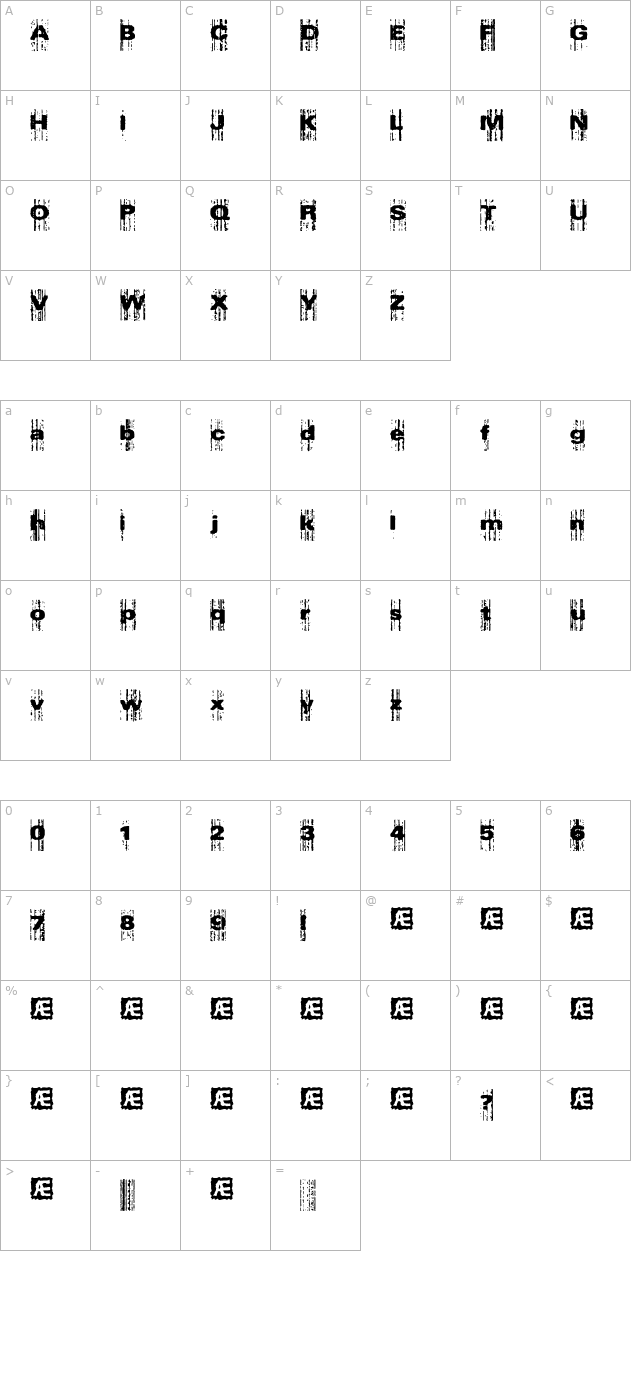 Xerox Malfunction (BRK) character map