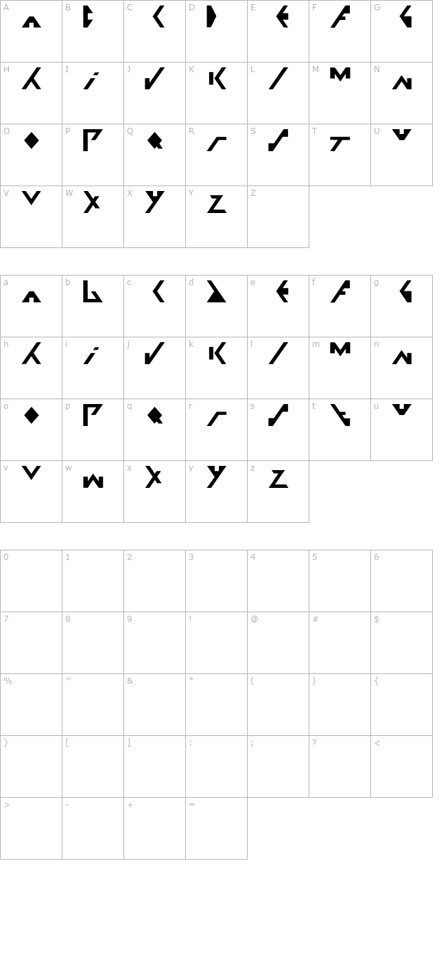 xfus character map