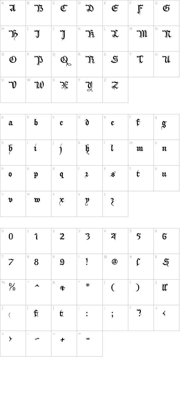 xiberonne character map