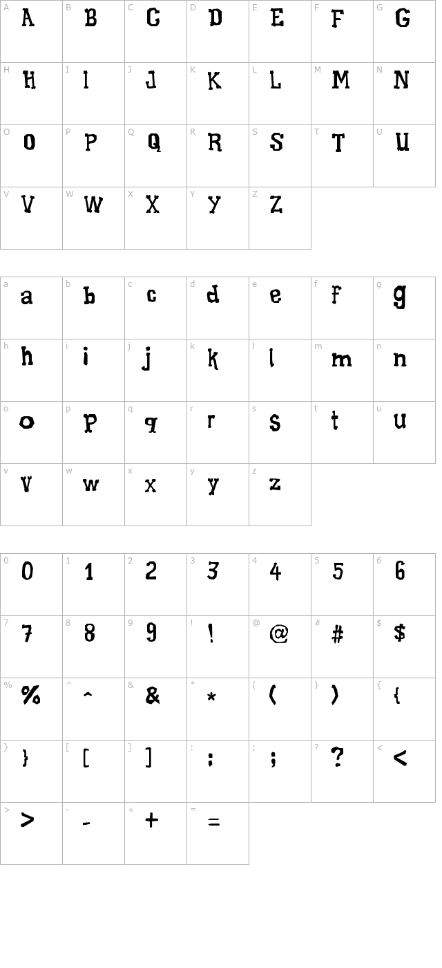 Xilo Galdino character map