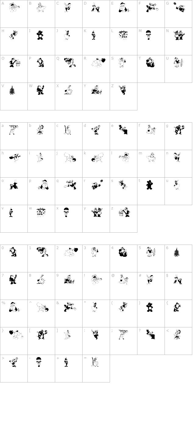 xmas-batzz character map