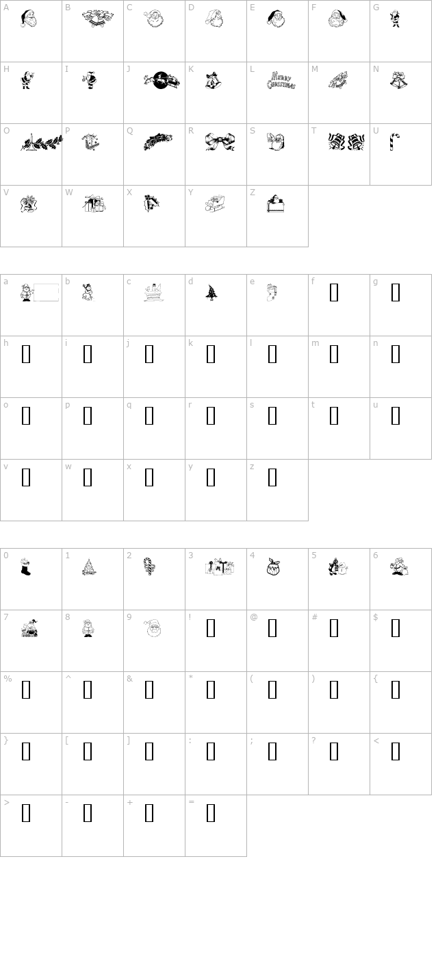 xmas-clipart character map