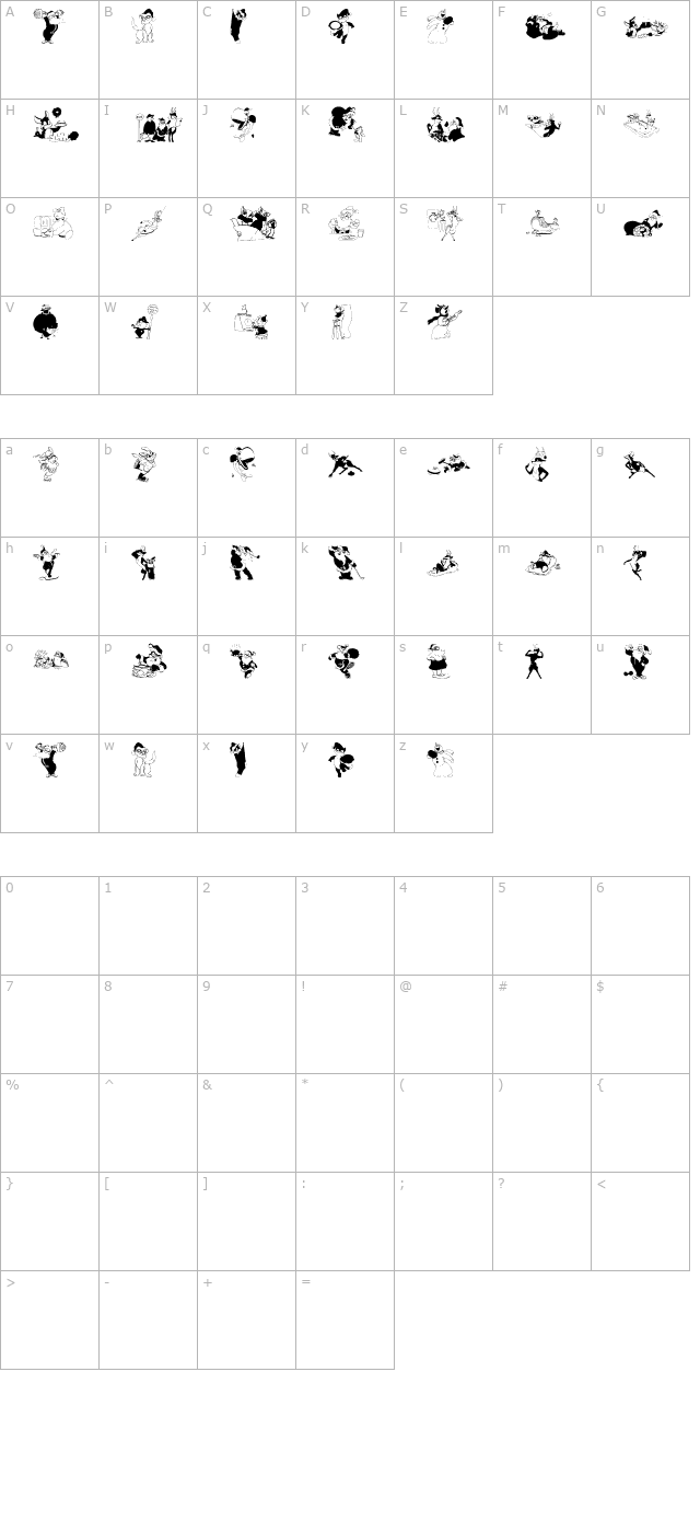 xmas-one character map