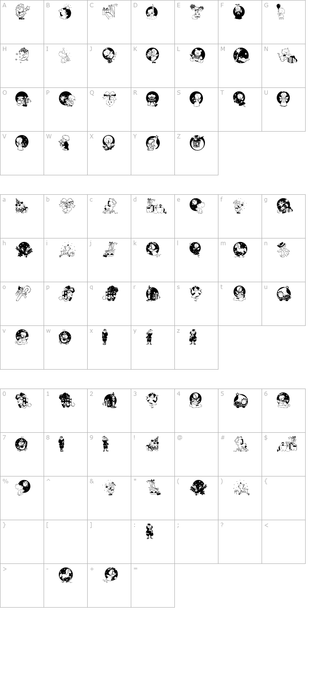 Xmas Promotions Symbols character map