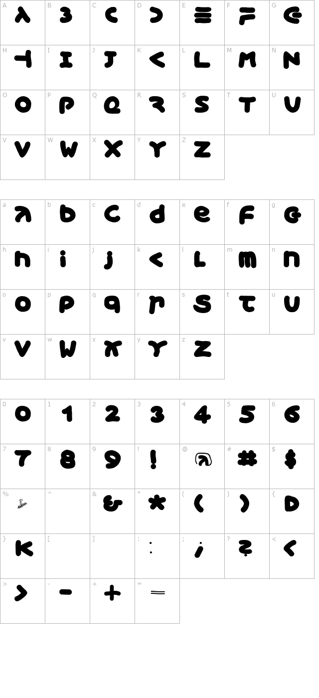 XmasGingerbread character map