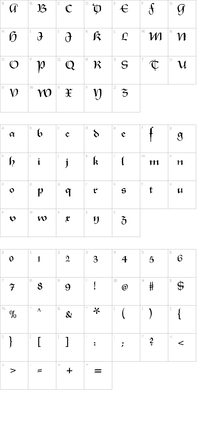 XmasTerpiece character map