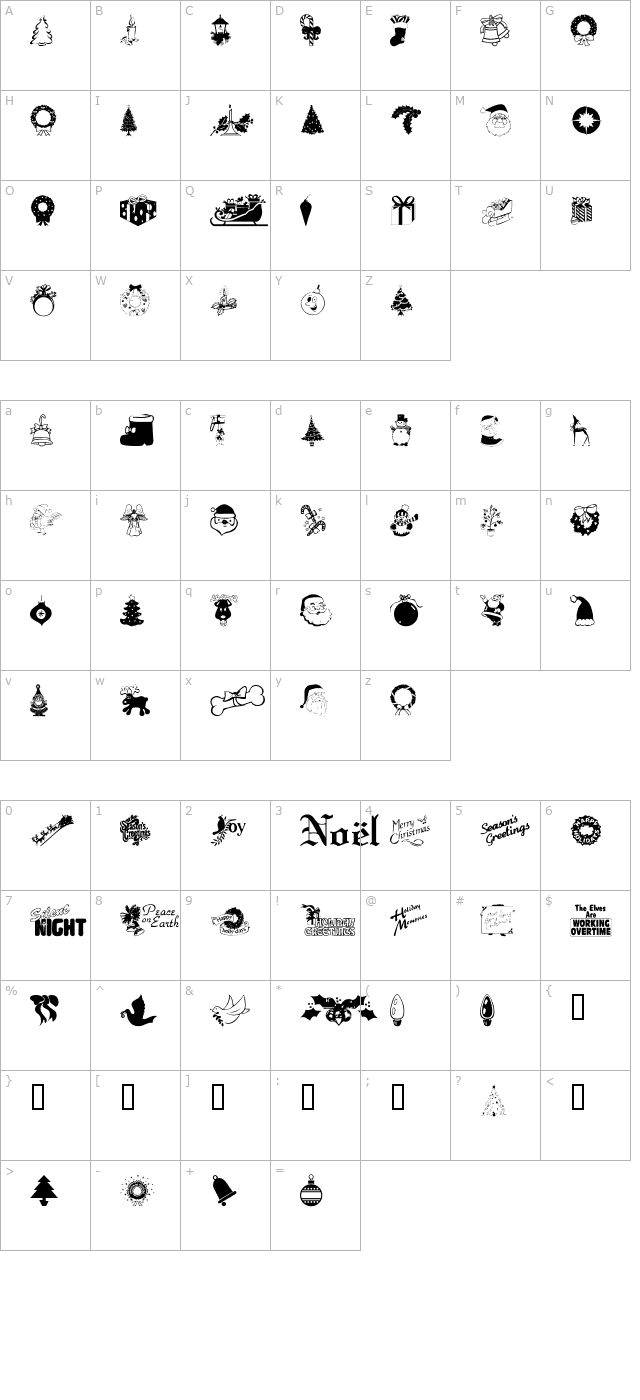 xmastyme-1 character map