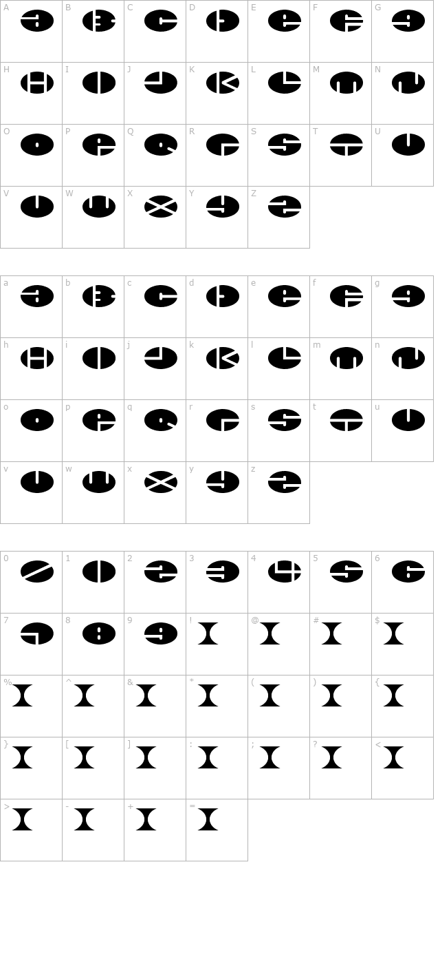 xminus character map