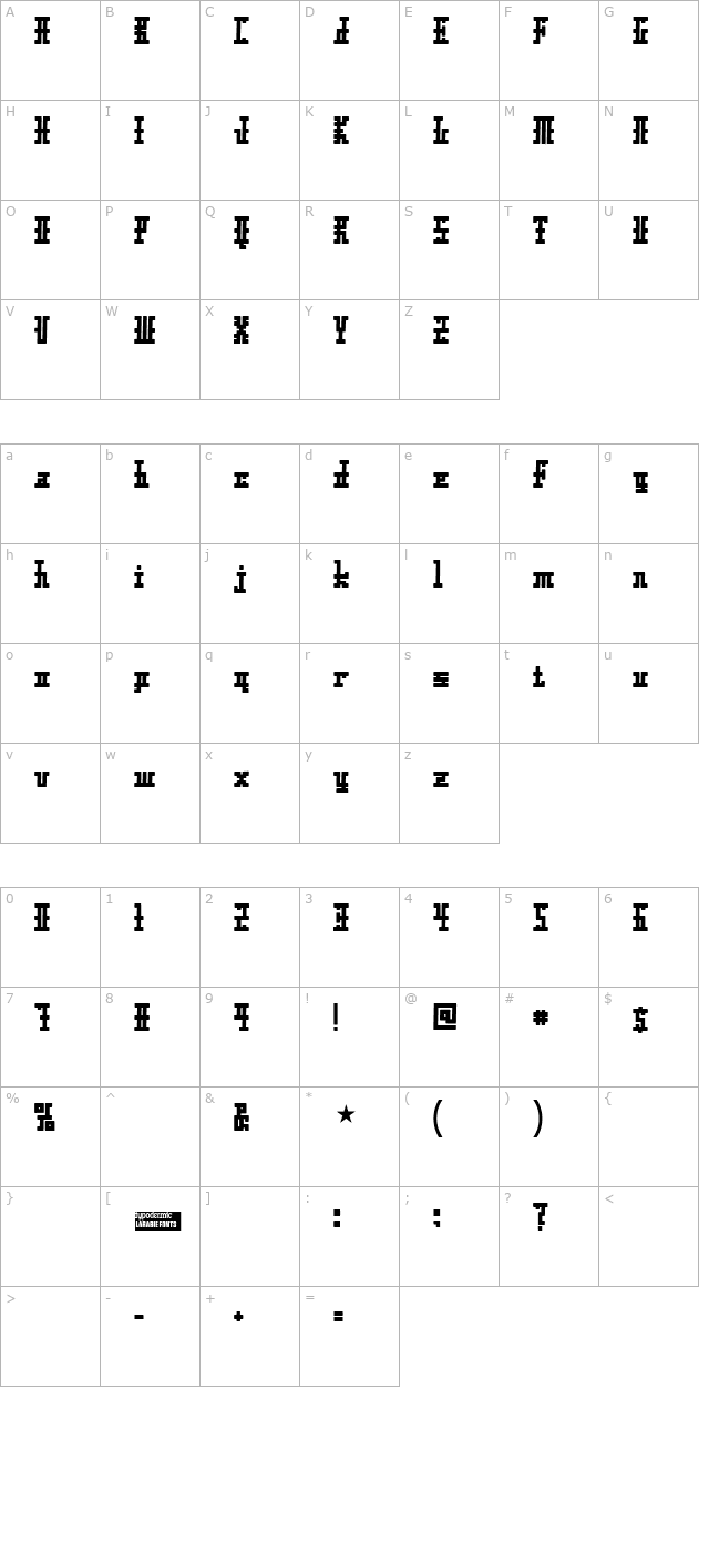 Xolto character map