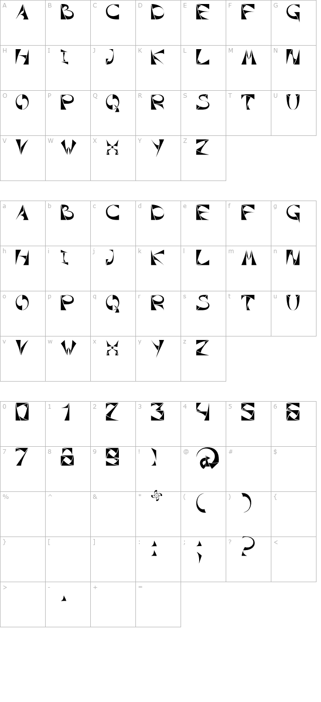 Xorx_Toothy Cyr character map