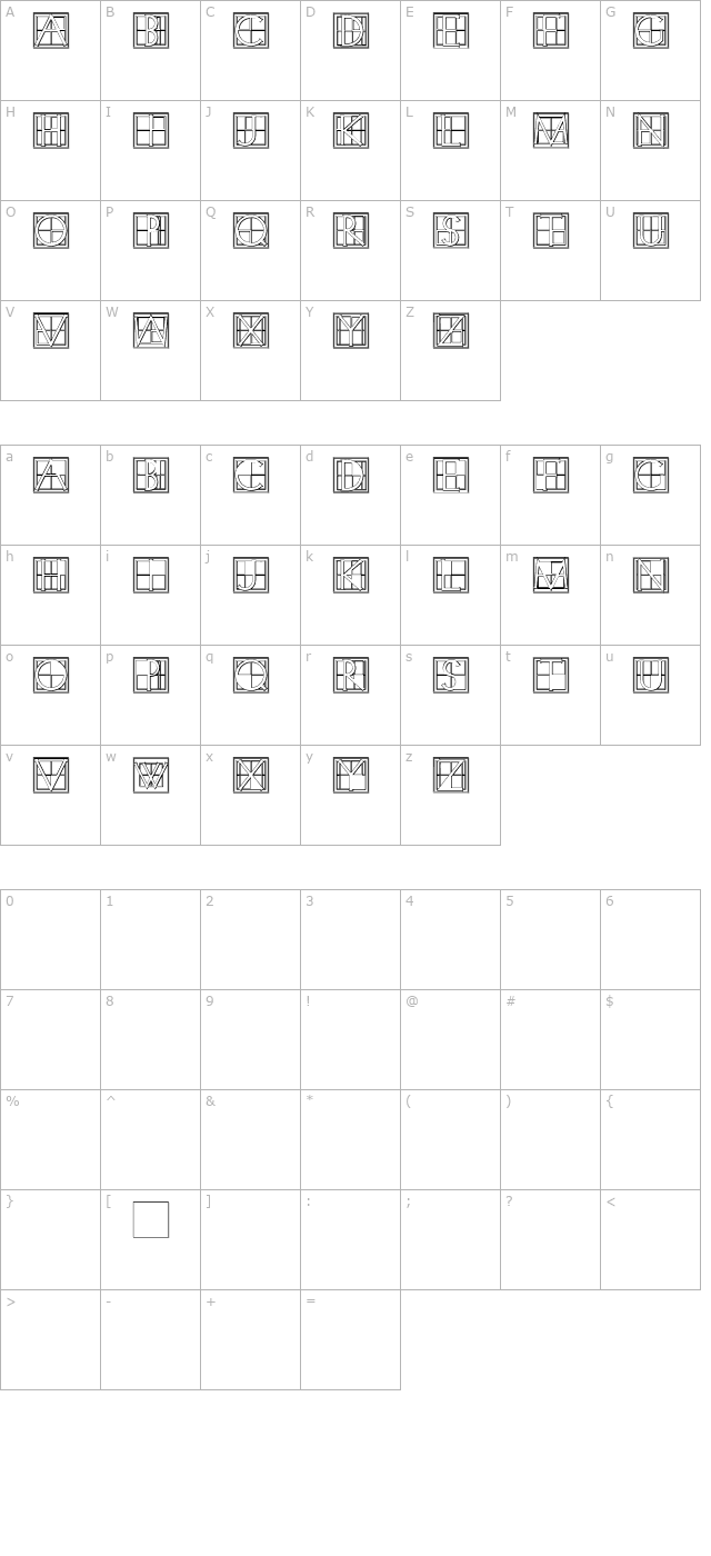 xperimentypothree-b-square character map