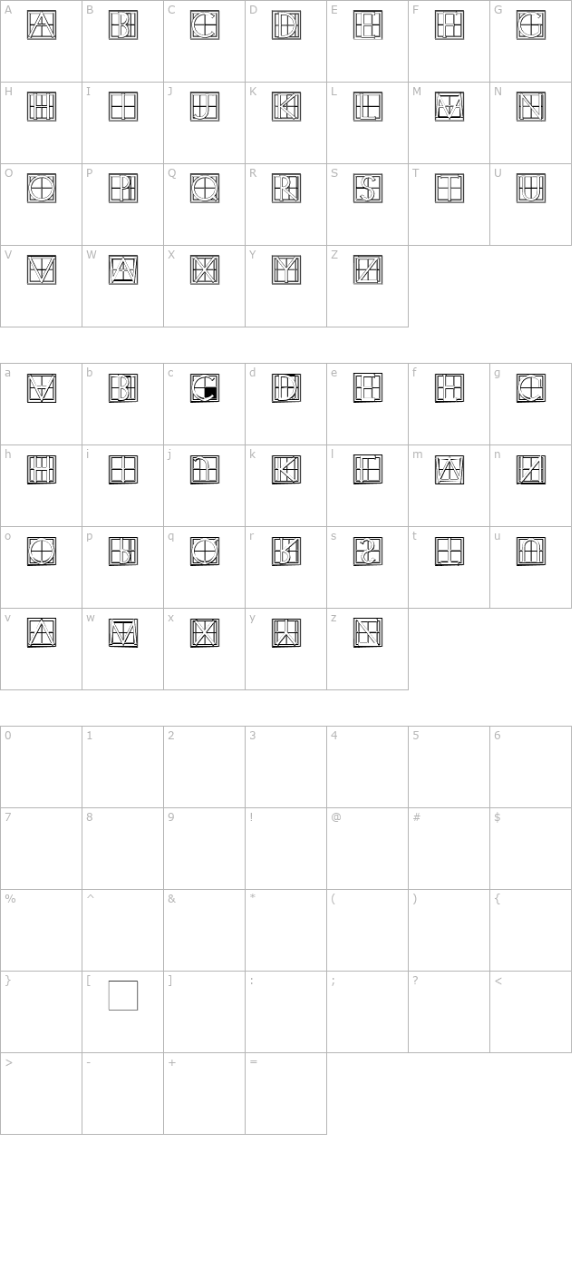 XperimentypoThree-C-Square character map