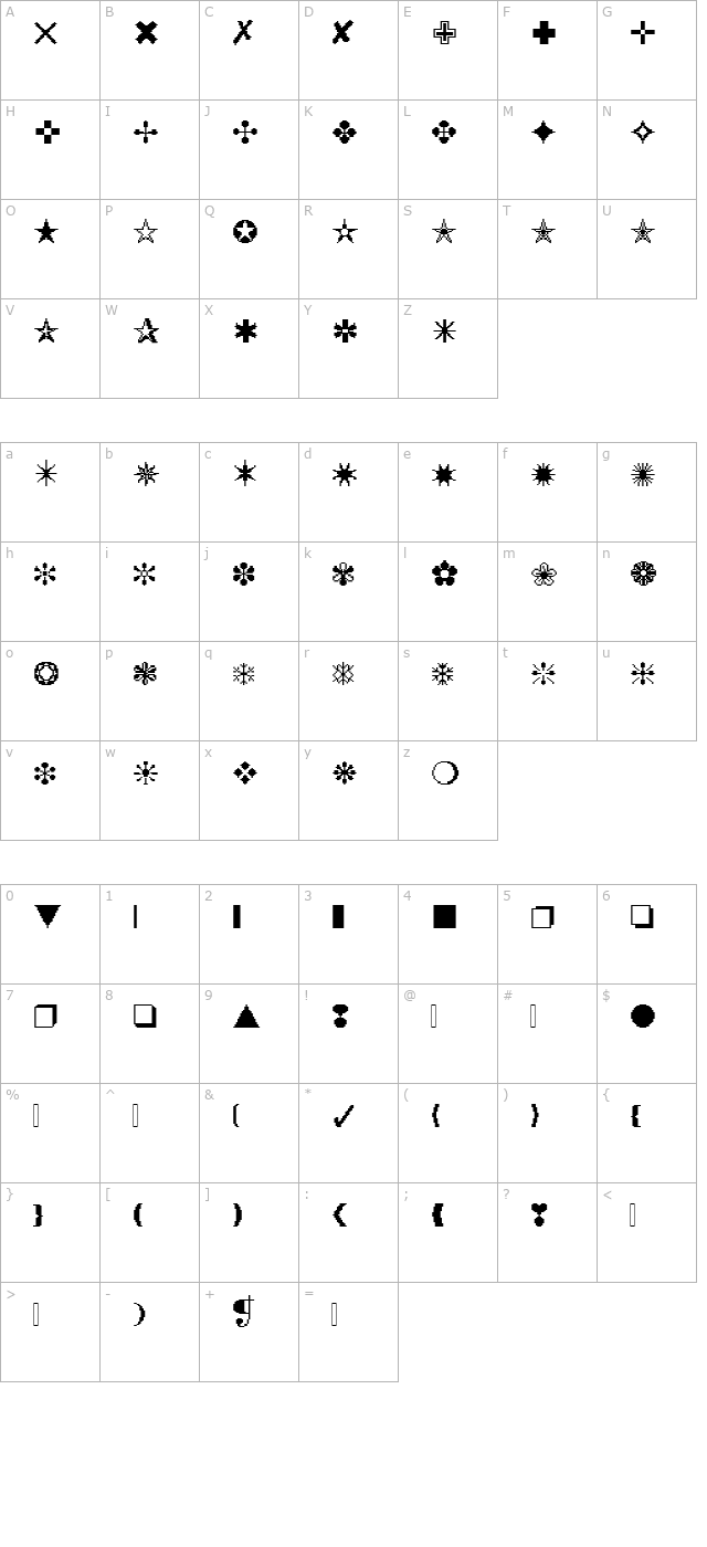 XRough02 Becker character map