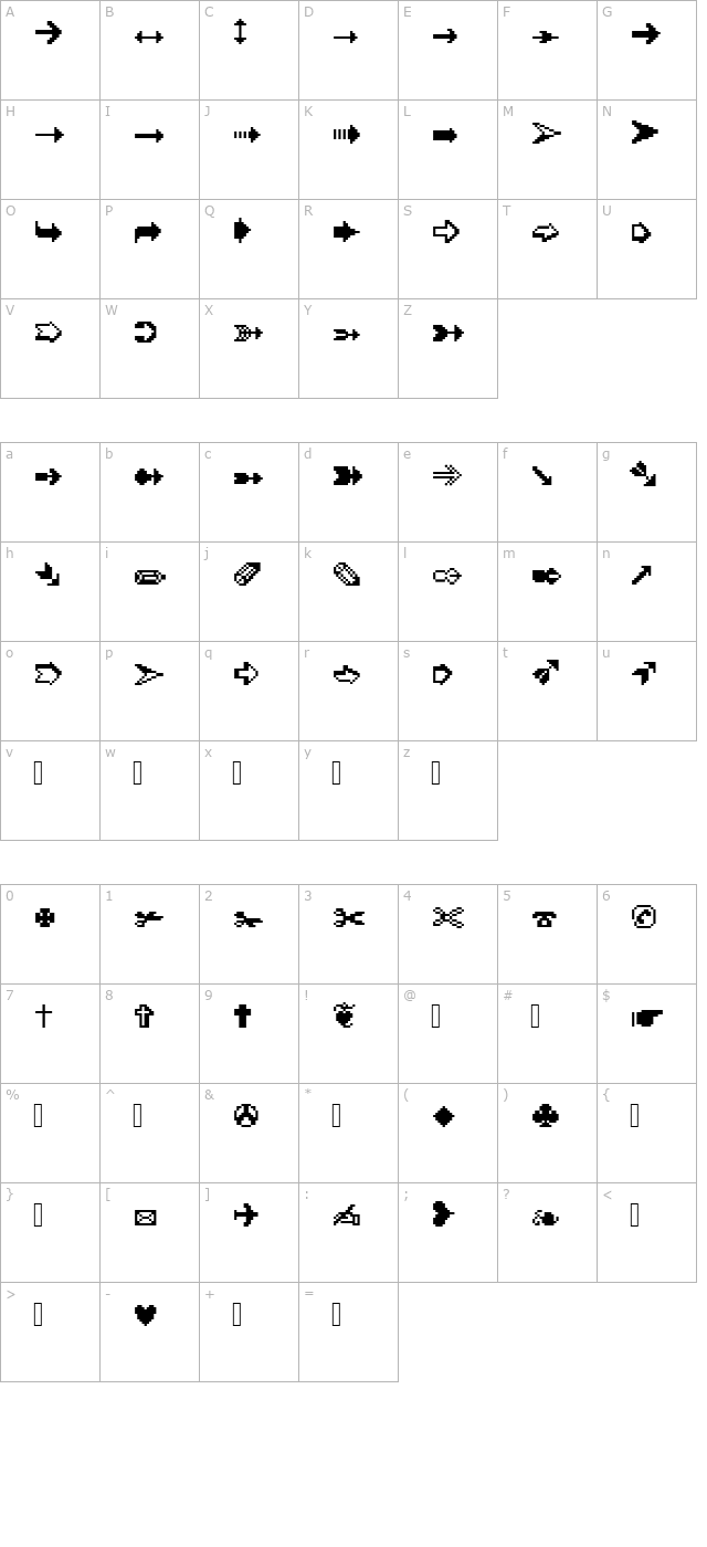 XRough11 Becker character map