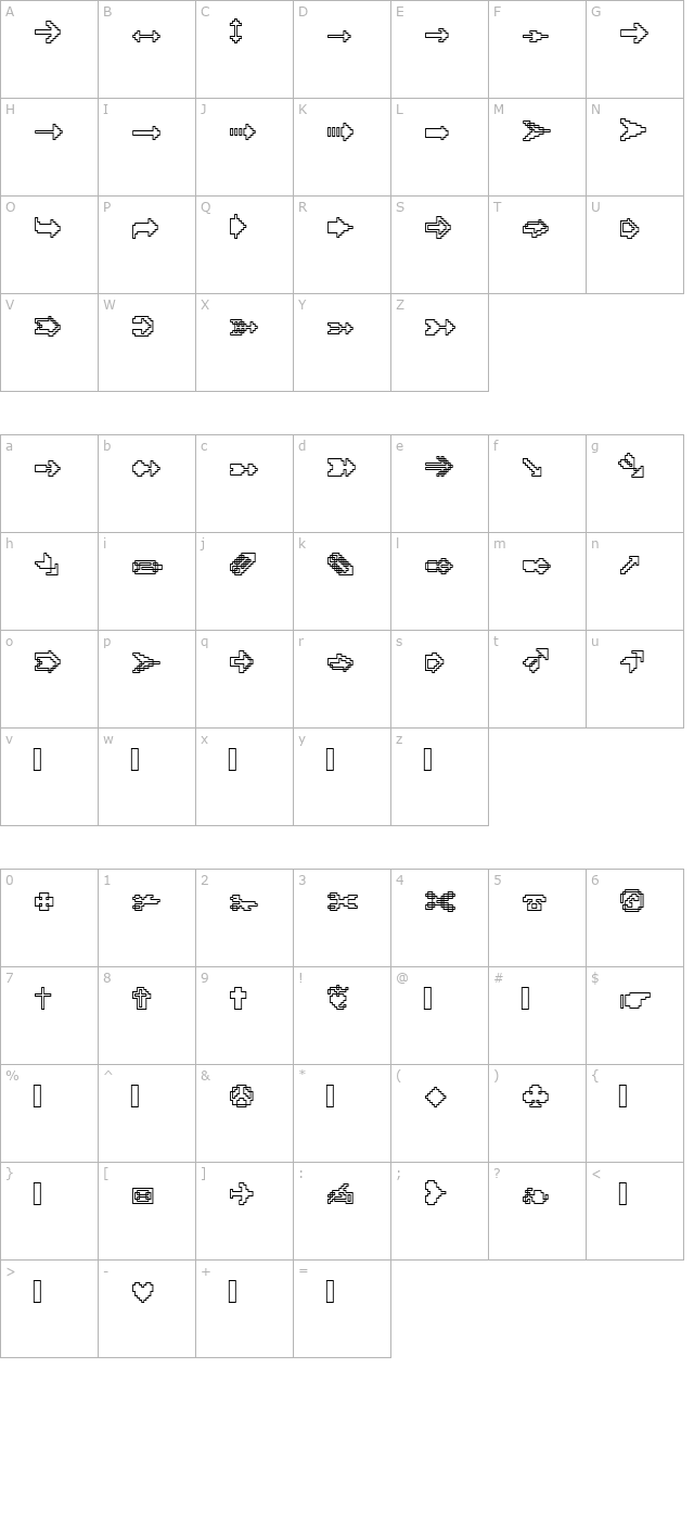 xrough13-becker character map