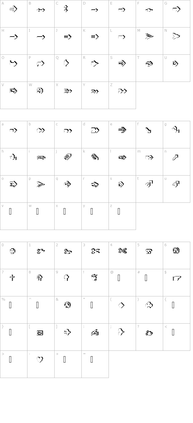 XRough15 Becker character map