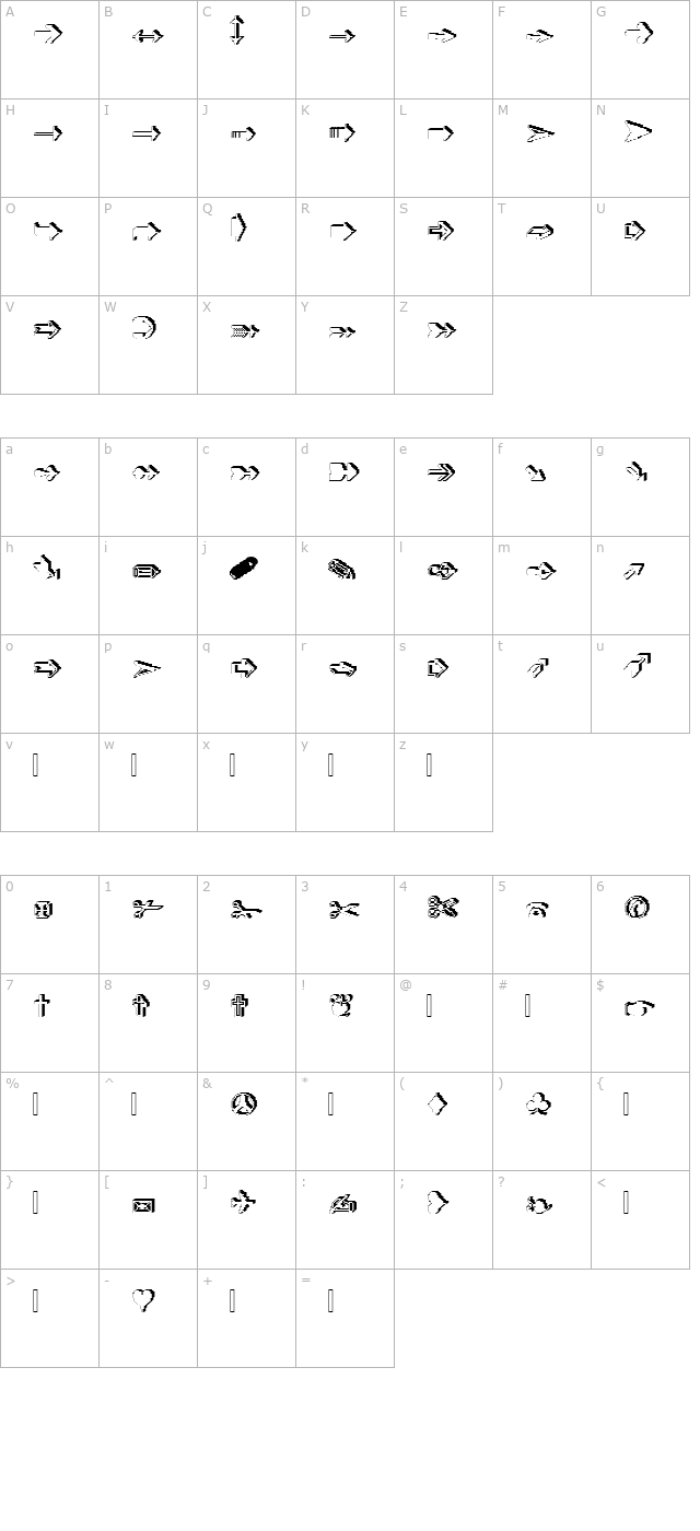 xrough16-becker character map