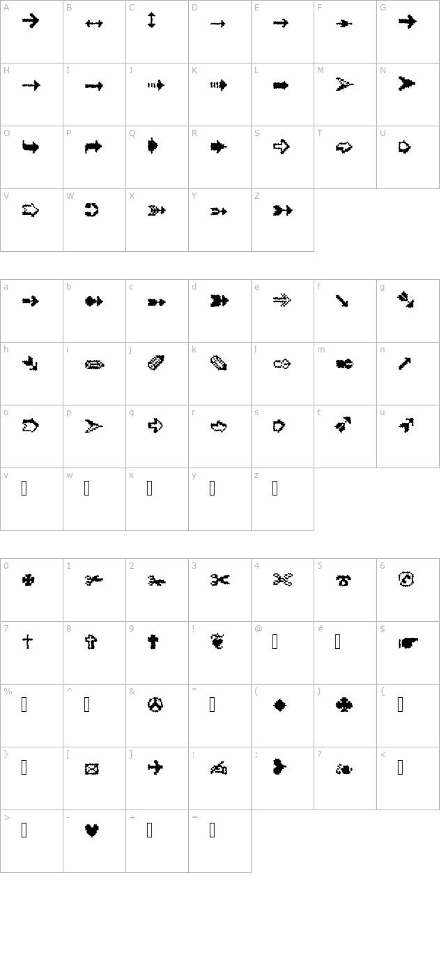 xrough18-becker character map