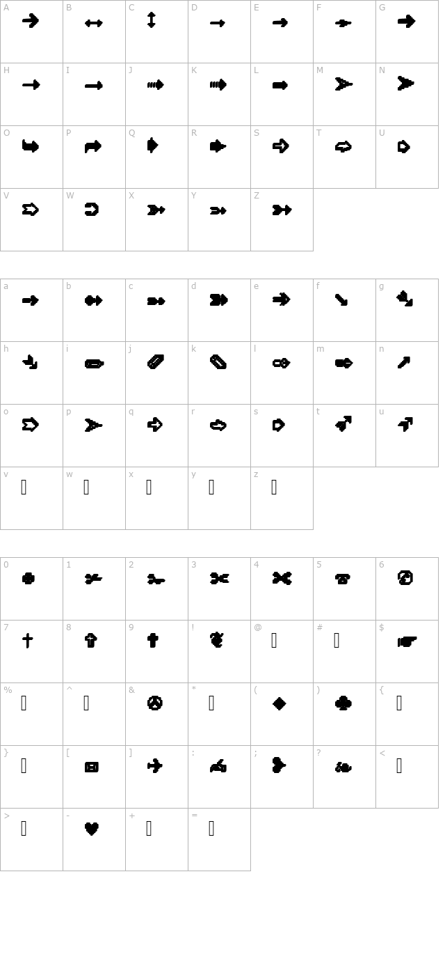 XRough19 Becker character map