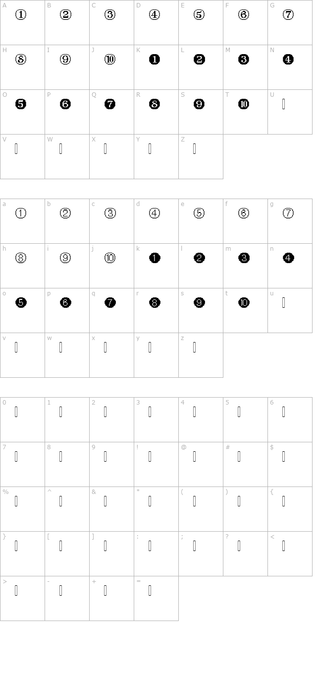 xrough22-becker character map