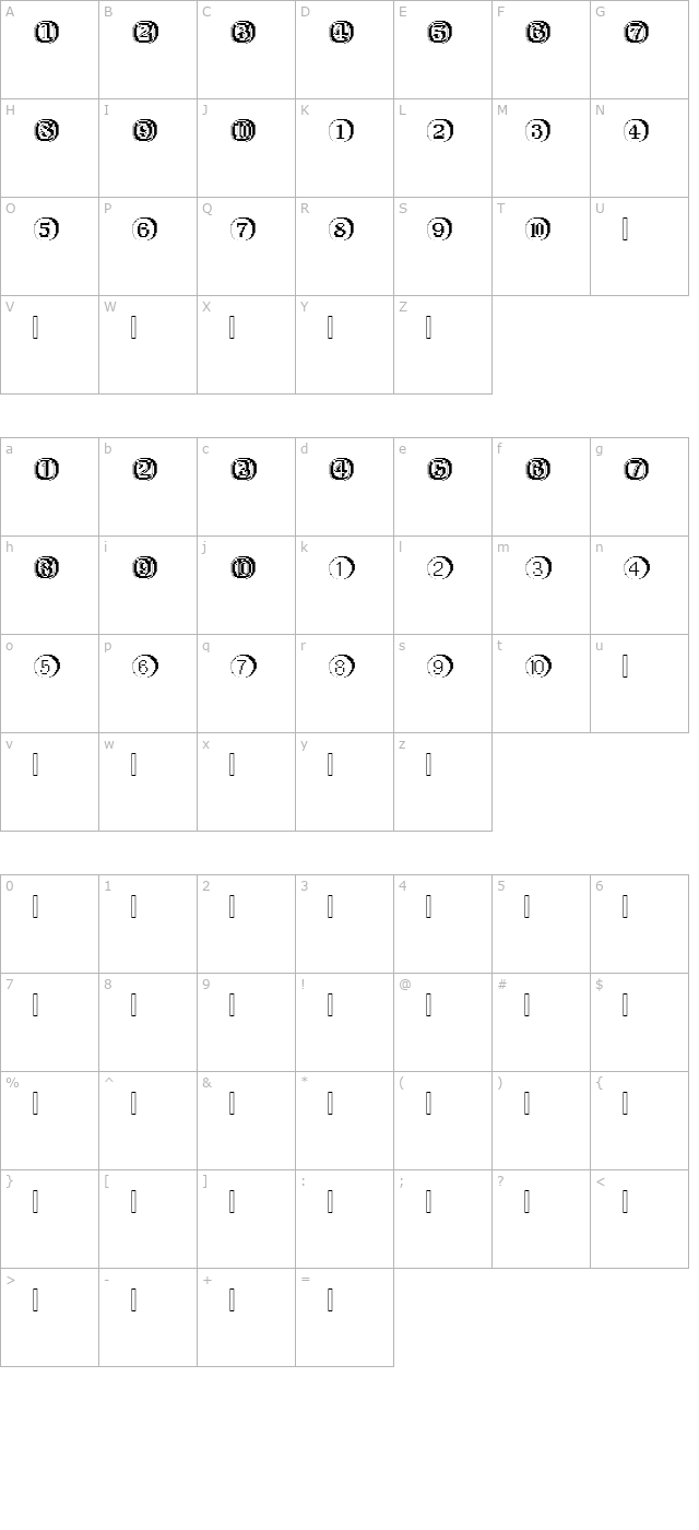 xrough26-becker character map