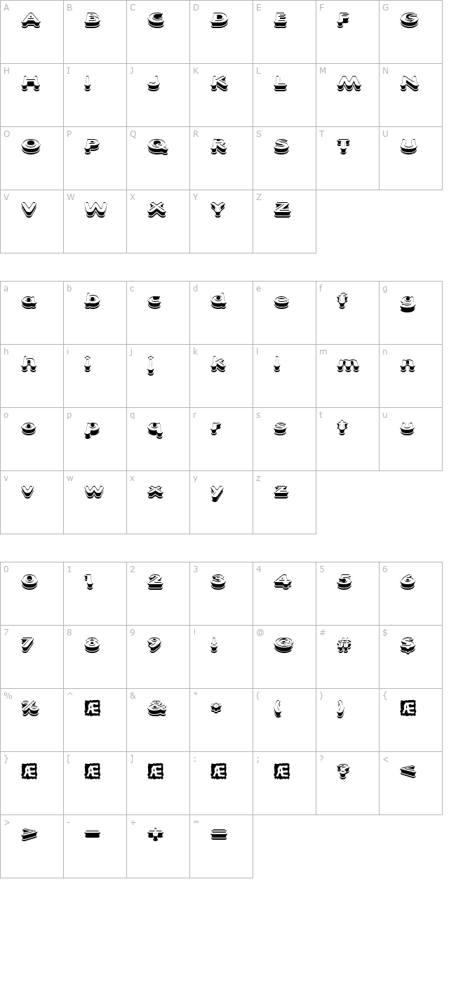 Xtrusion BRK character map