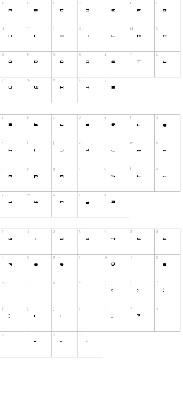 xxii-static character map