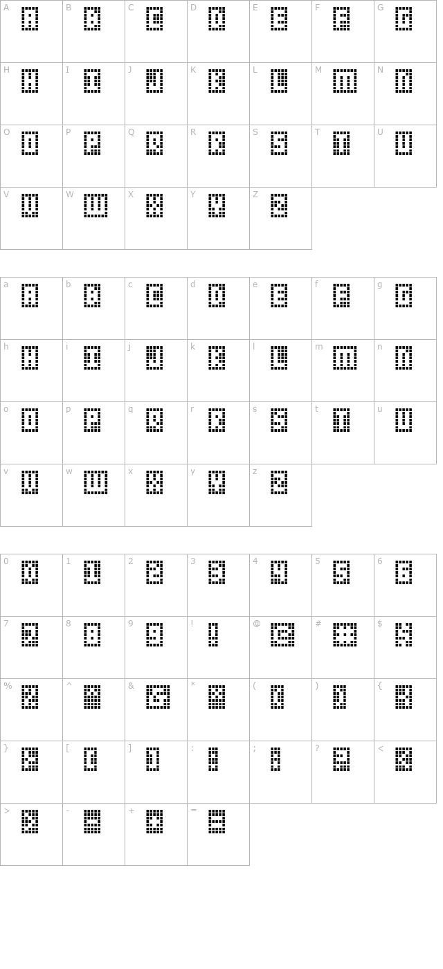 Y-Grid character map