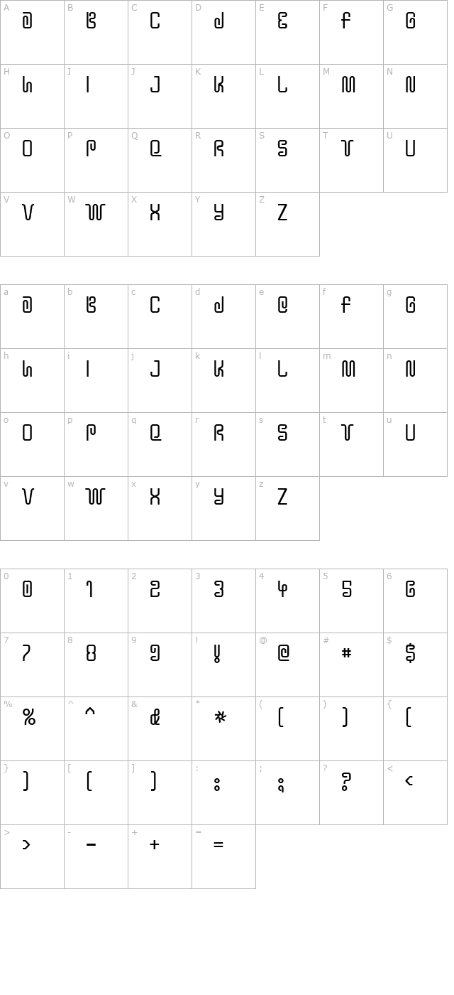 y2kbug character map