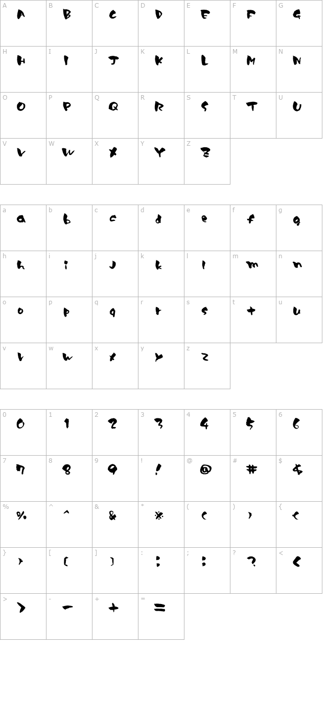 YAKITORI character map