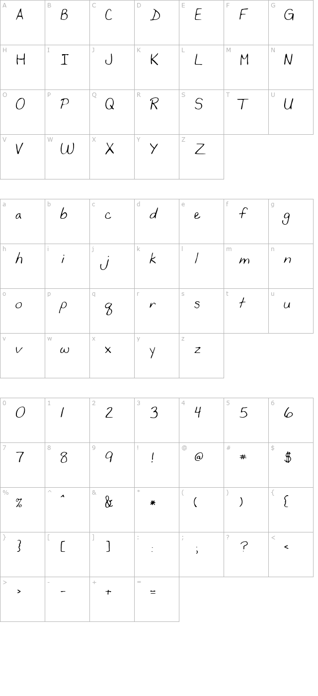 yancyshand-regular character map