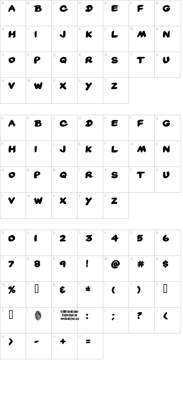 yard-sale character map